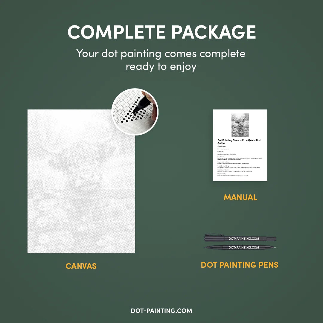 Kalb in der Blumenfeld-Punktmalerei