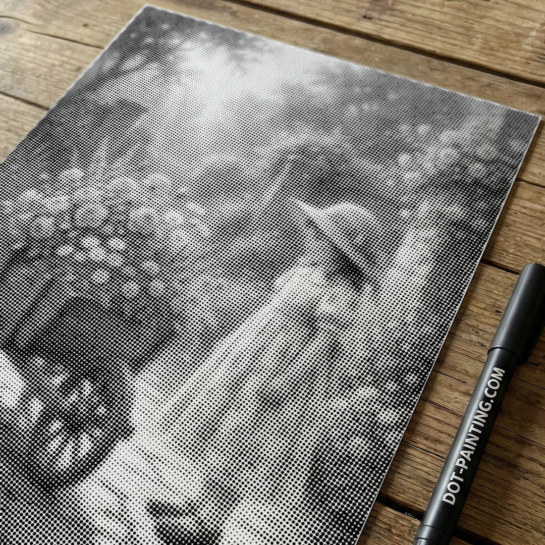 Mädchen mit Blumenwagen-Punktmalerei