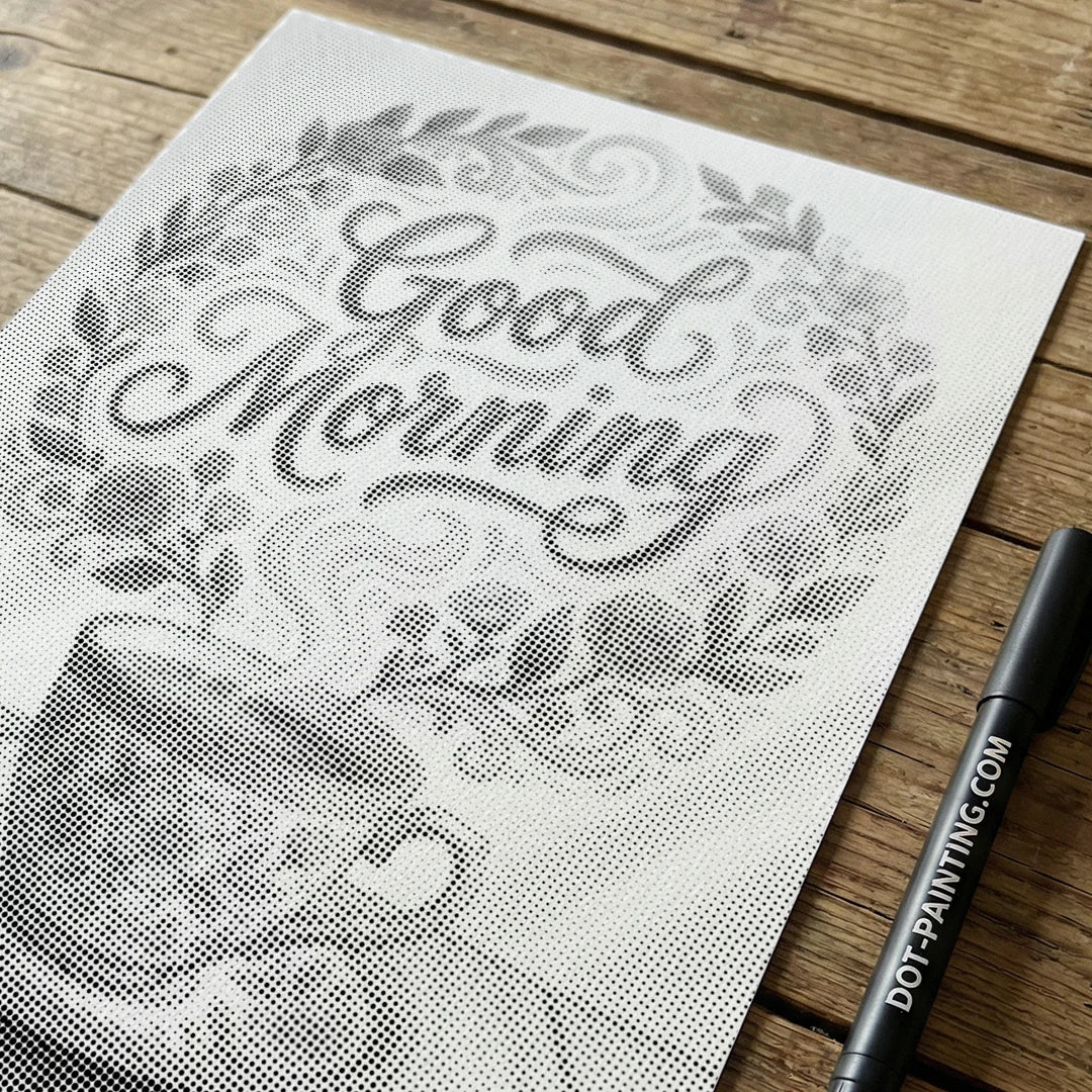 Guten Morgen Kaffee-Punkt-Malerei
