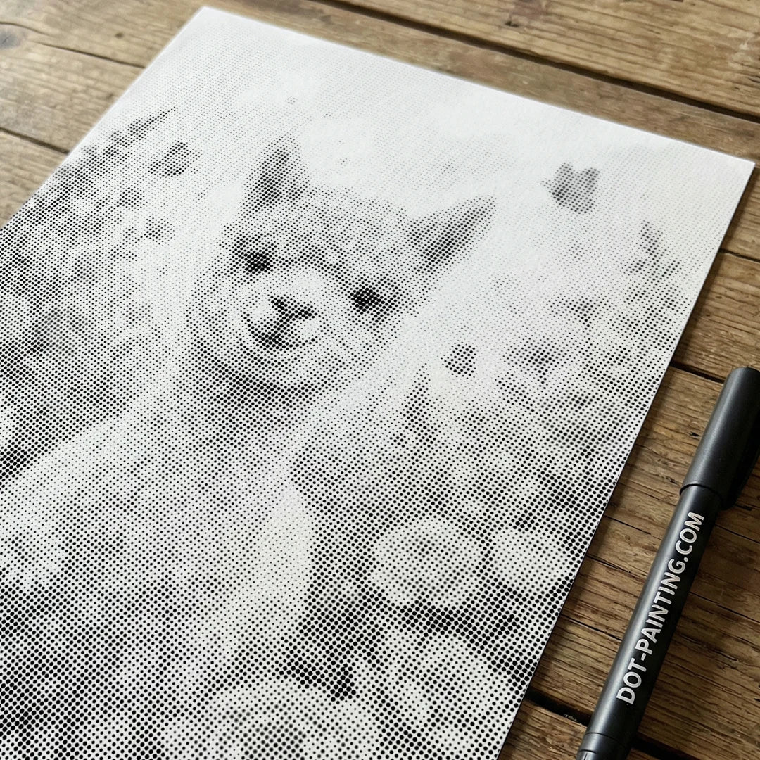 Alpaka mit Blumen-Punktmalerei