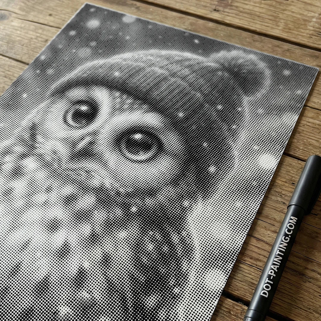 Kleine kerstuil Dot Painting