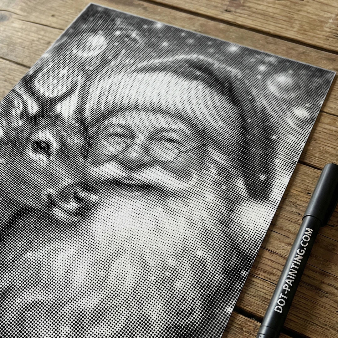 Weihnachtsmann mit Rentier 2-Punkt-Malerei