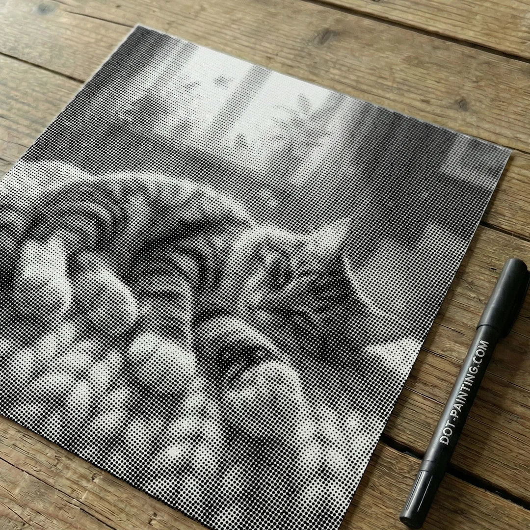 Verschlafene Katzenpunktmalerei