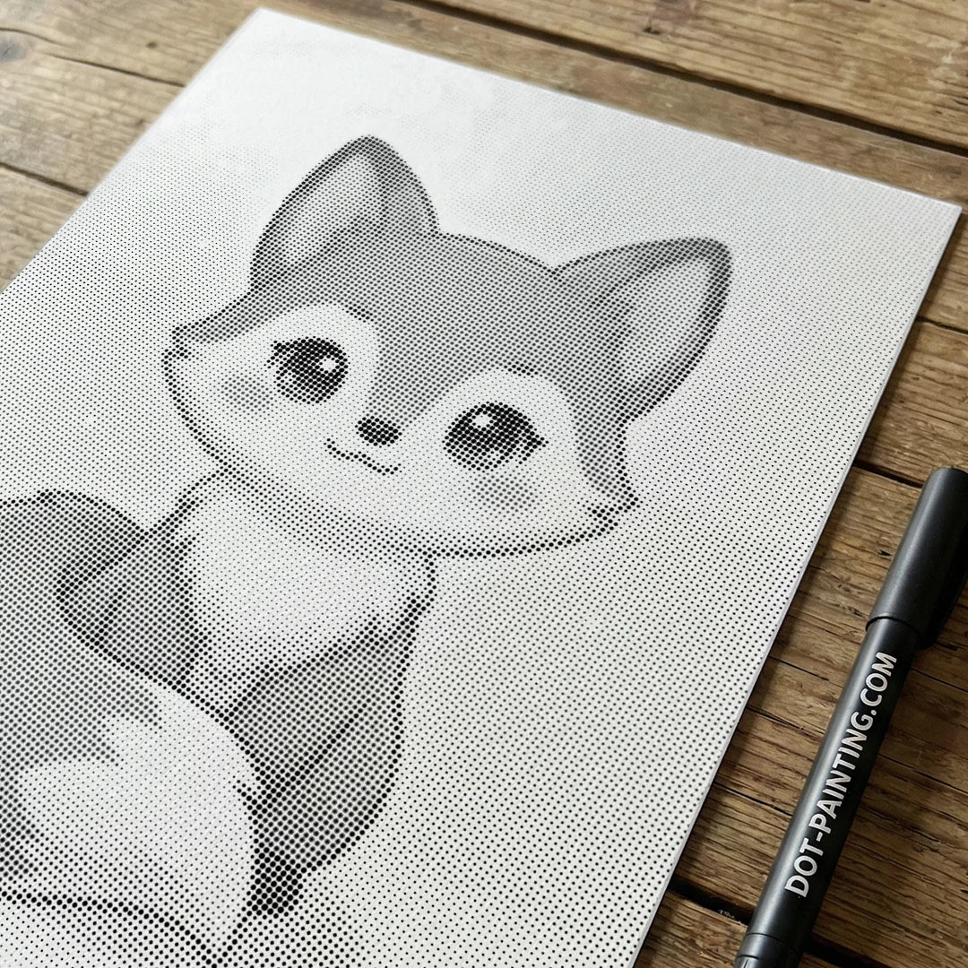 Schattig Fox Dot schilderij