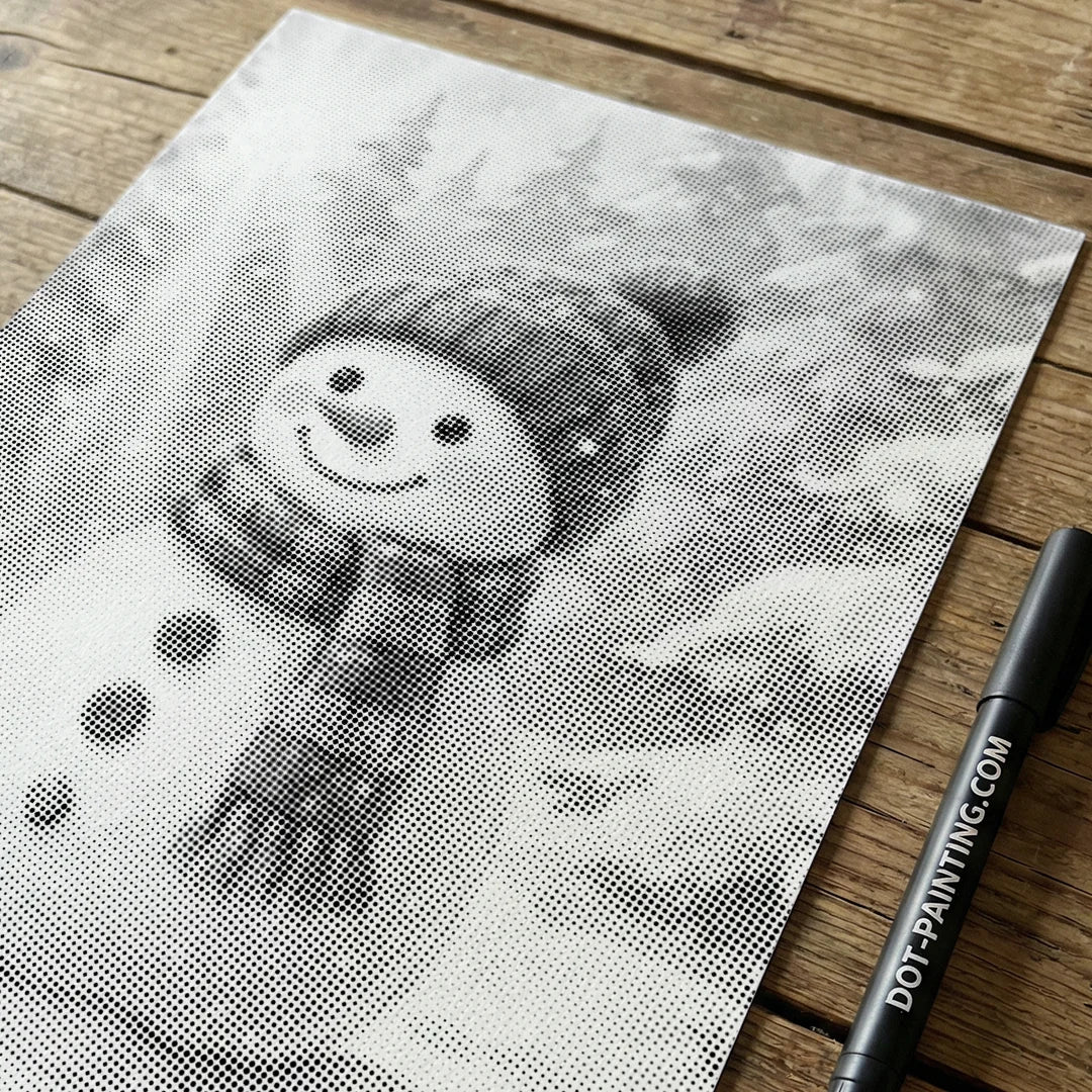 Schneemann-Punktmalerei