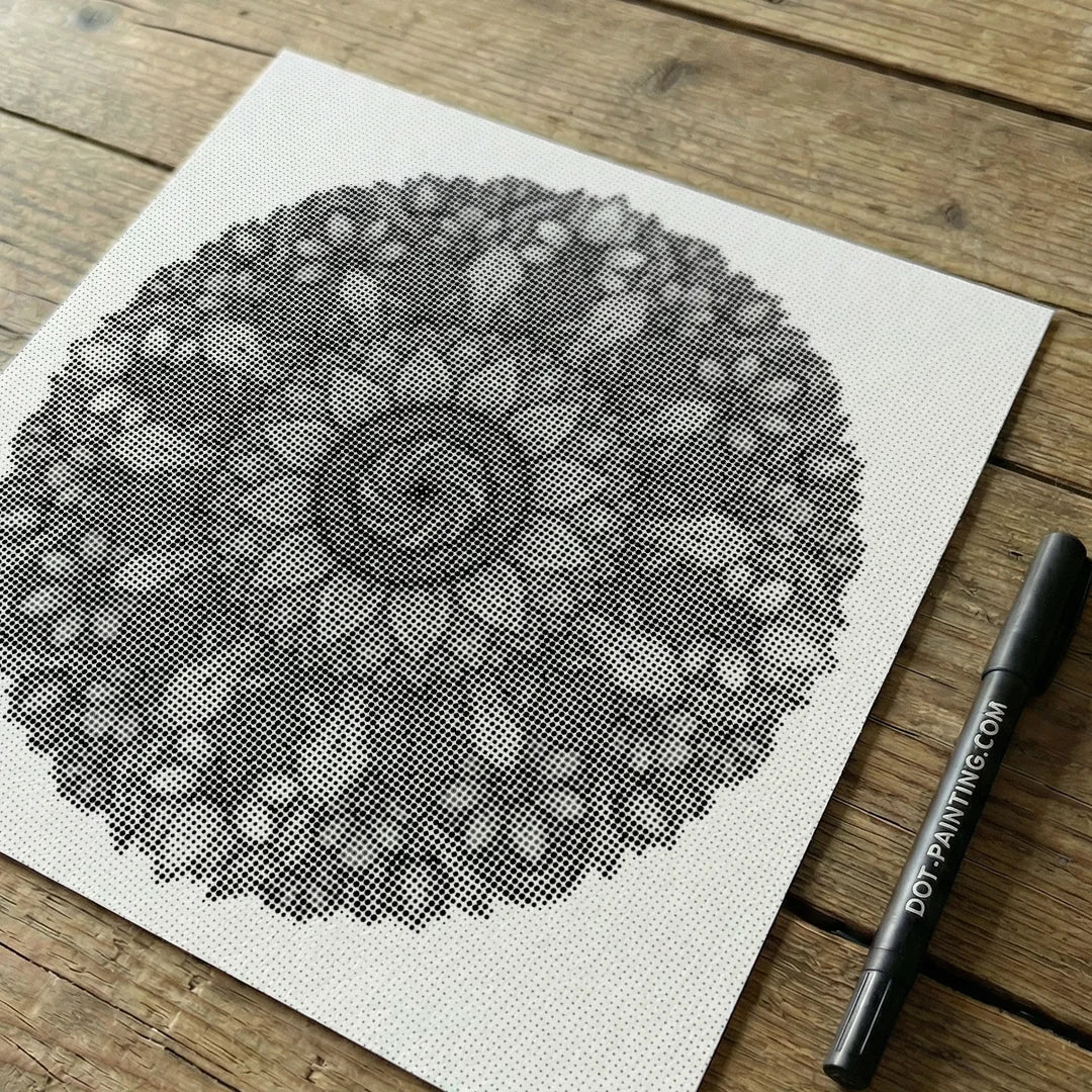 Mandala mit Blumen-Punktmalerei