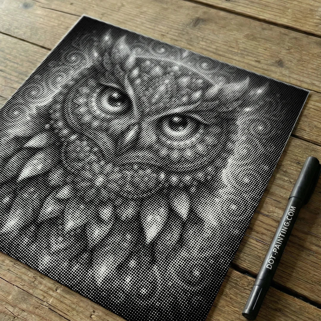 Eulen-Mandala-Punktmalerei