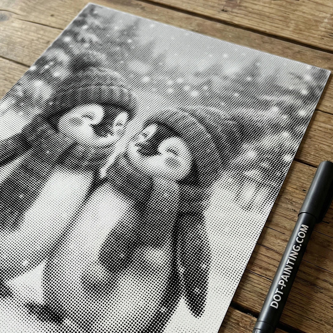 Winterpinguin-Punktmalerei