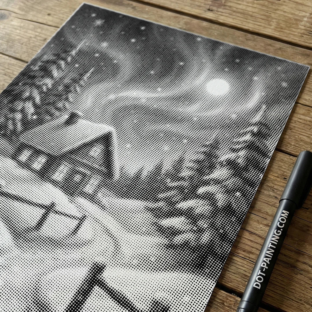 Winterlandschap Dot Painting