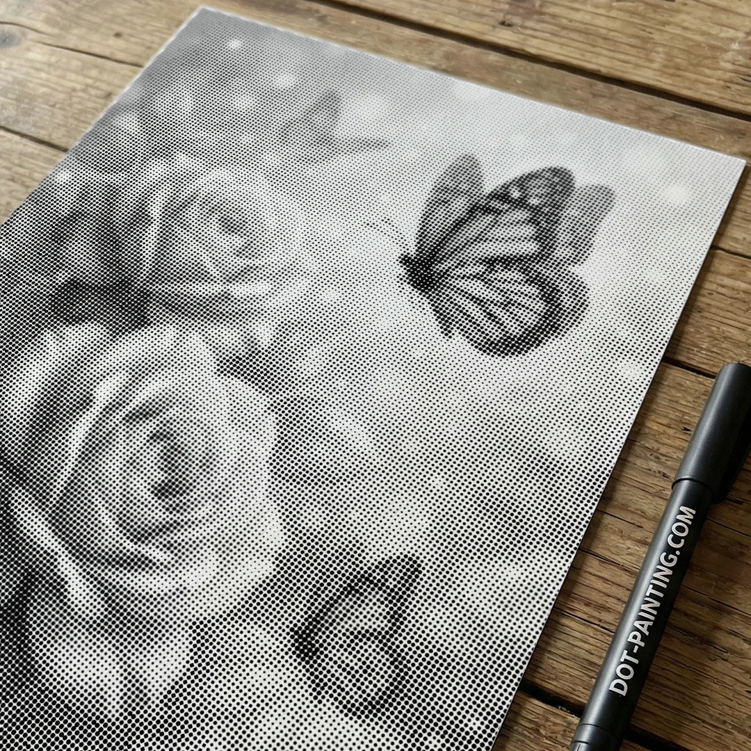 Vlinder met rozen Dot Painting