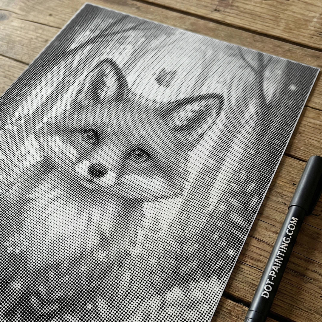 Fuchs mit Blumen-Punktmalerei