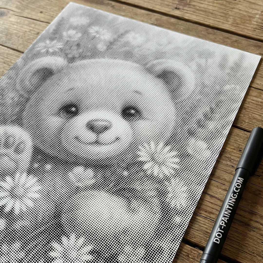 Bär mit Blumen-Punktmalerei