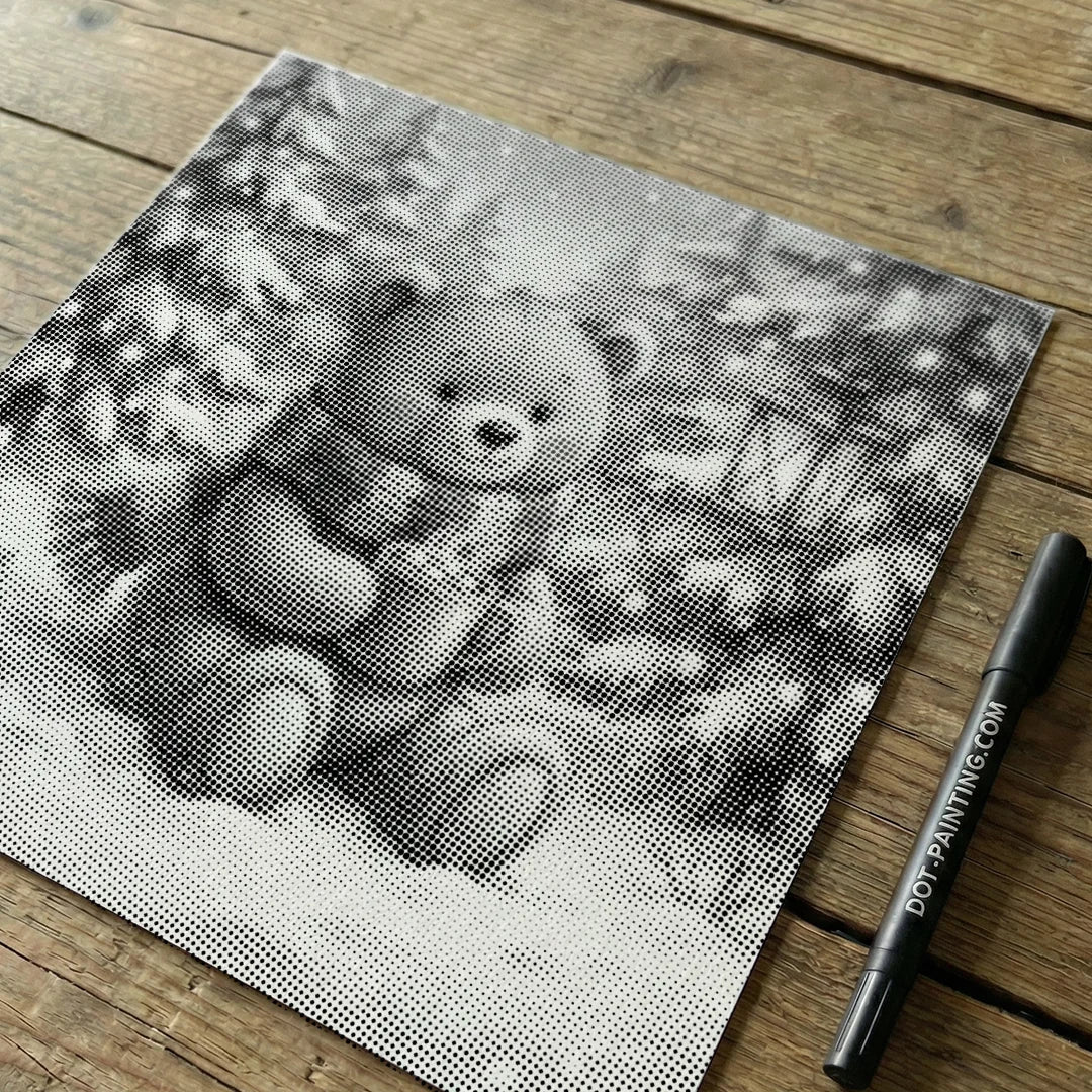 Winterbeer Dot schilderij