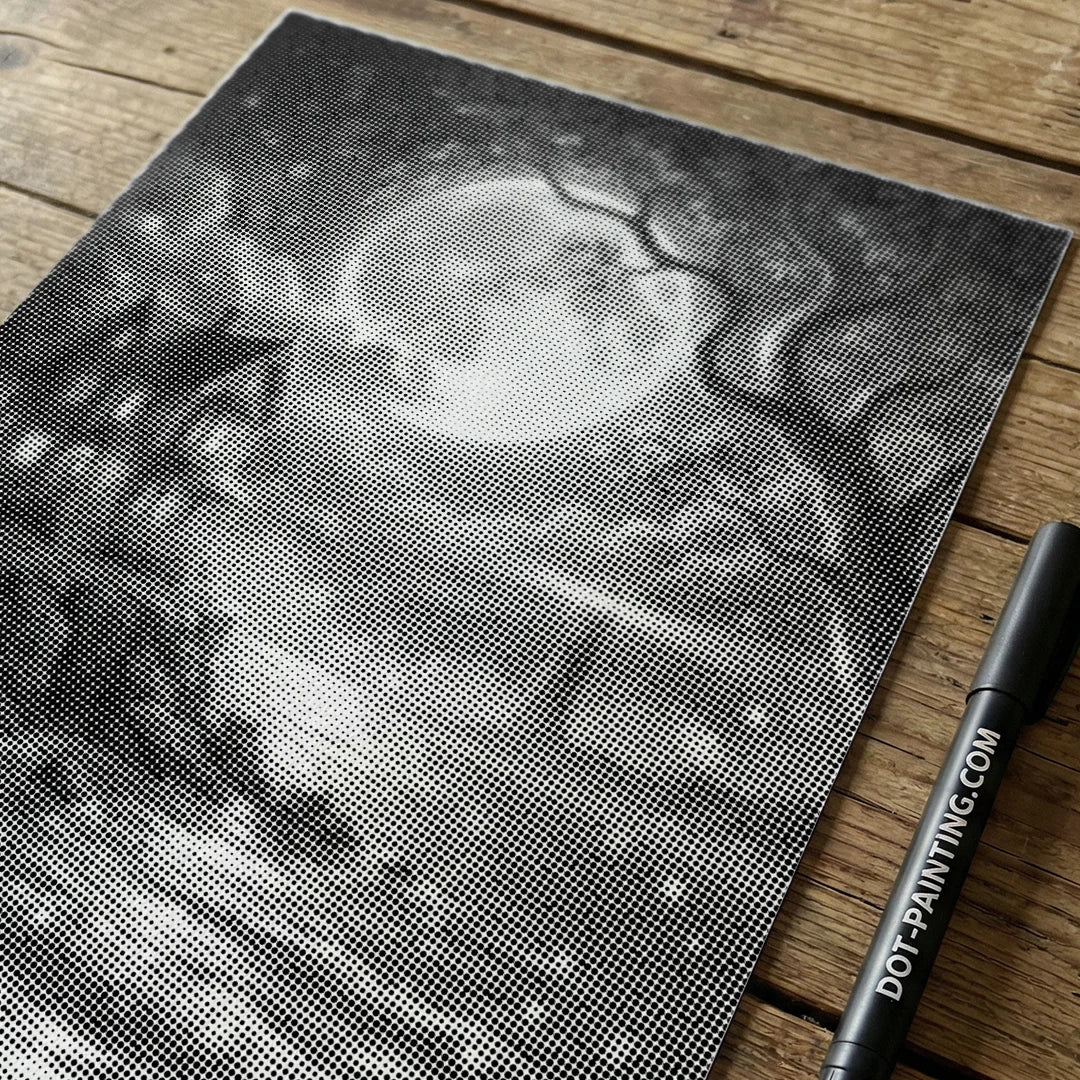 Blick auf die Punktmalerei des Leuchtturms