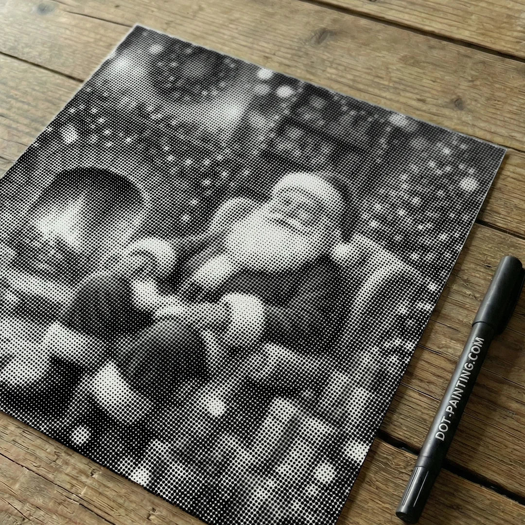 Kerstman met geschenken Dot Painting