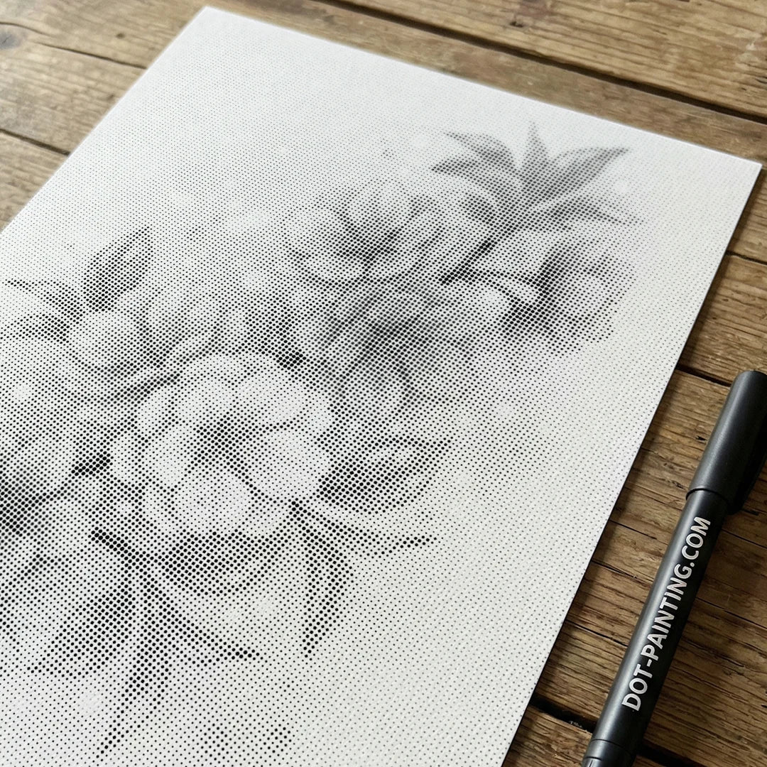 Luxe bloem stip schilderij