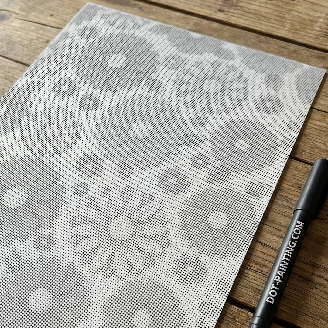 Minimalistische Blumen-Punktmalerei