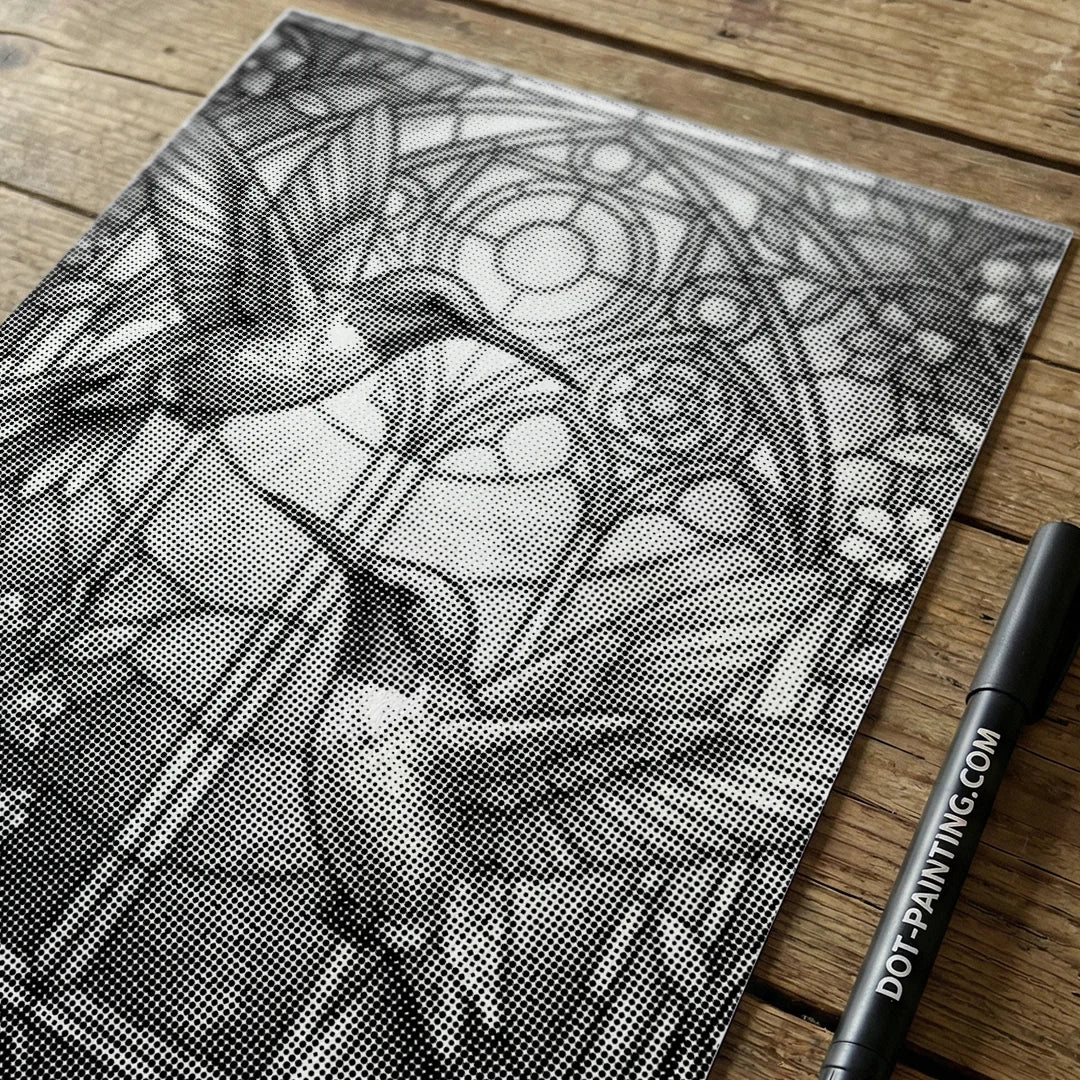 Kolibri-Buntglas-Punktmalerei