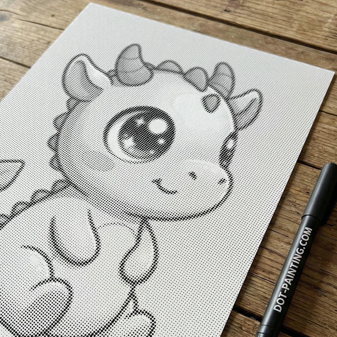 Baby draak stip schilderij