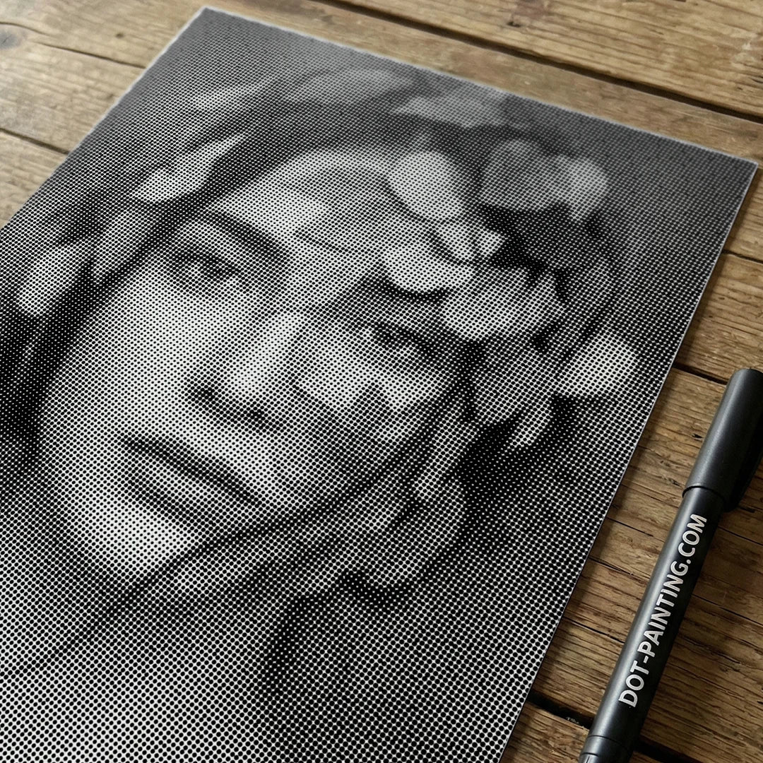 Blumenfrau 2-Punkt-Malerei