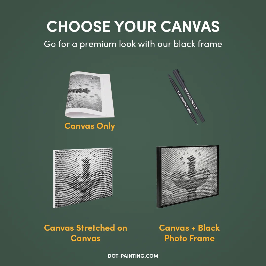 Vögel am Brunnen Punktmalerei