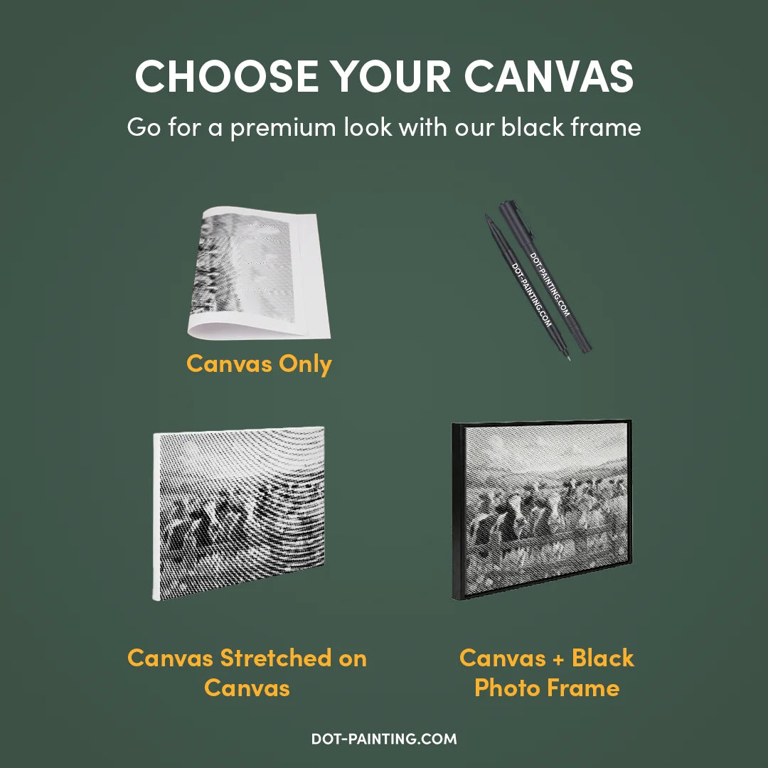 Glückliche Bauernhofkühe Punktmalerei