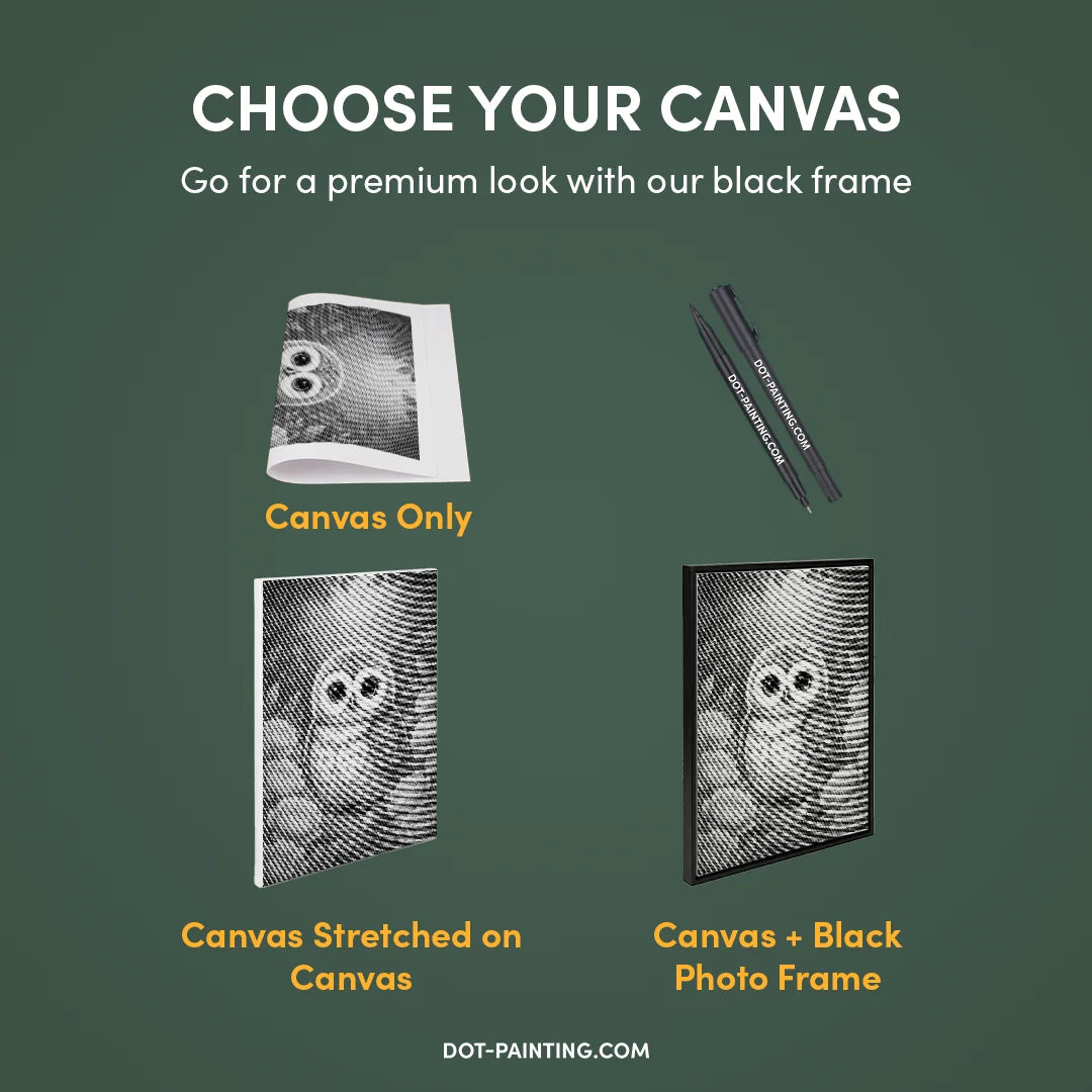 Babyuil met bloemen Dot Painting