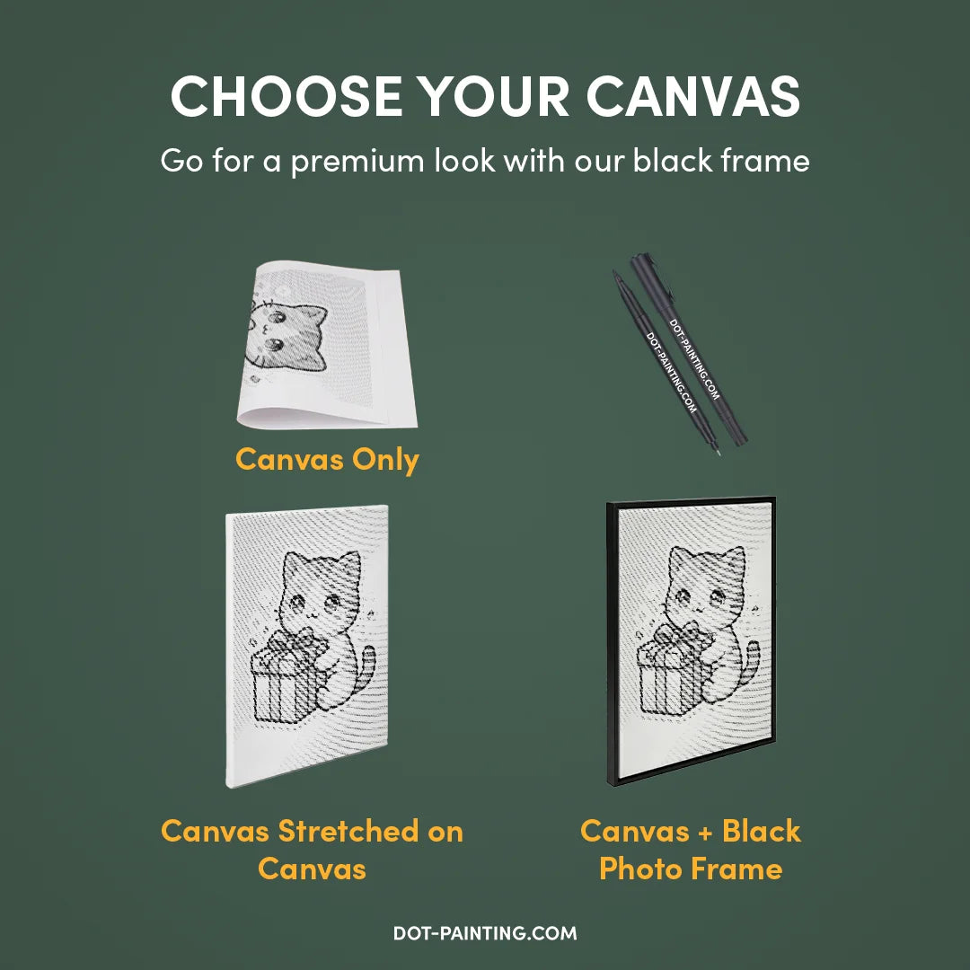 Katze mit Geschenkpunktmalerei