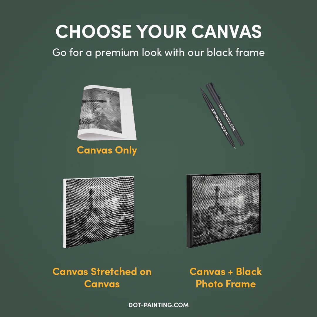 Schiff am Leuchtturm Dot Painting