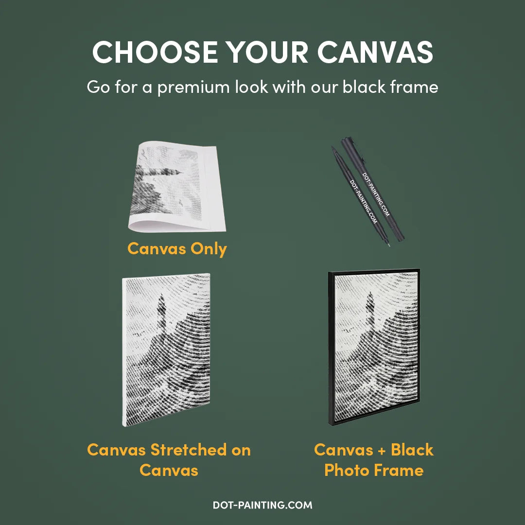 Dorf am Leuchtturm Dot Painting