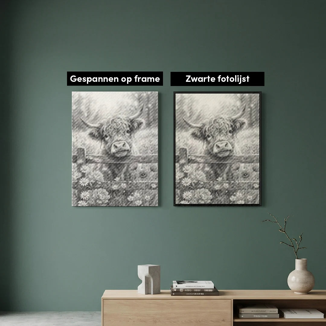 Kalb in der Blumenfeld-Punktmalerei