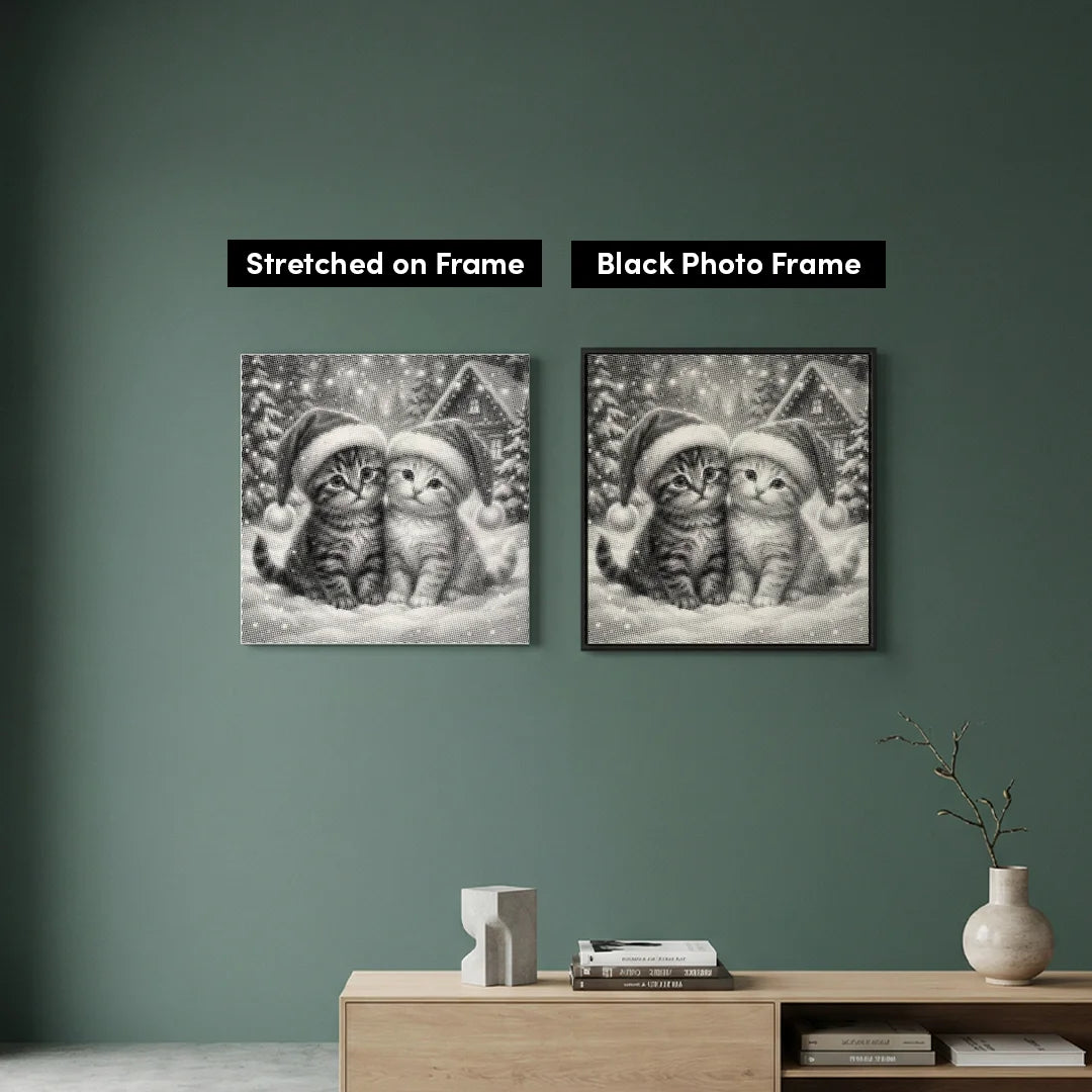 Kerst Kitten Dot schilderij