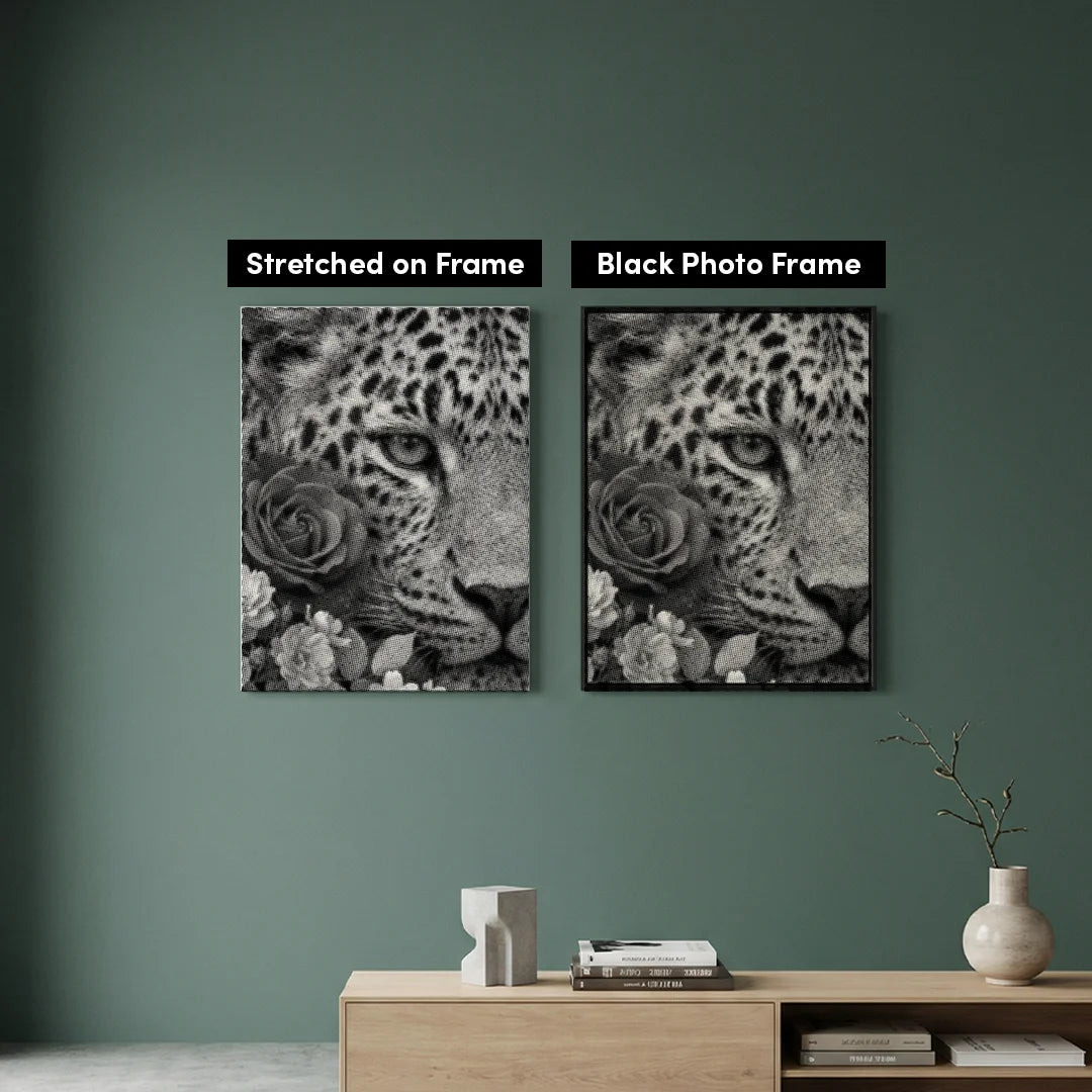 Botanische Panther Dot schilderij