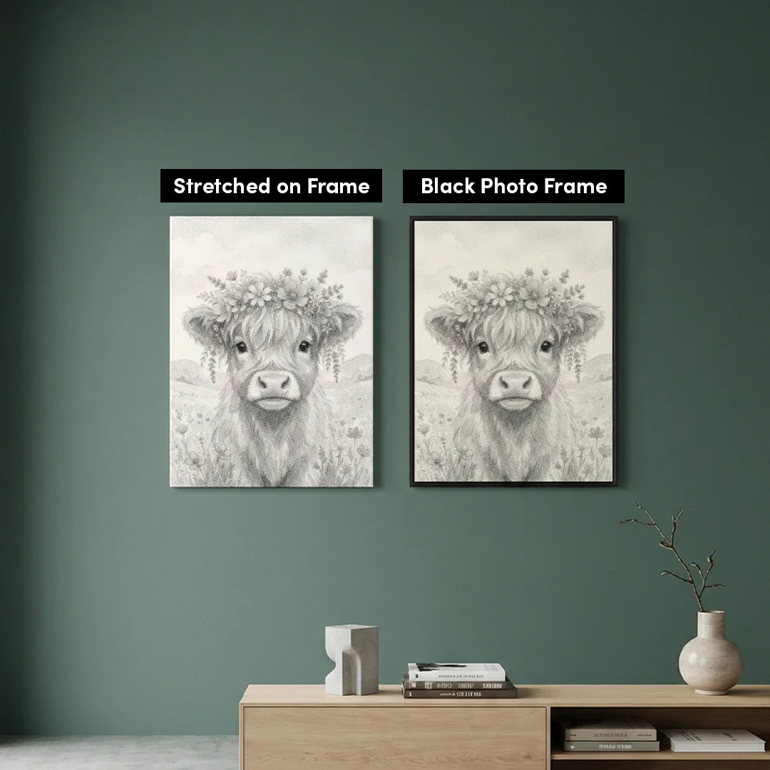 Kuh mit Blumen-Punktmalerei