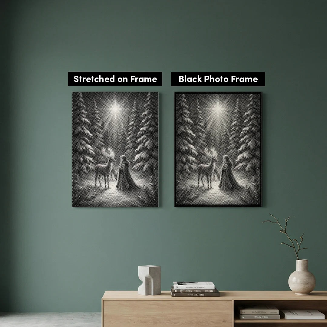 Mädchen mit Rentier-Punktmalerei