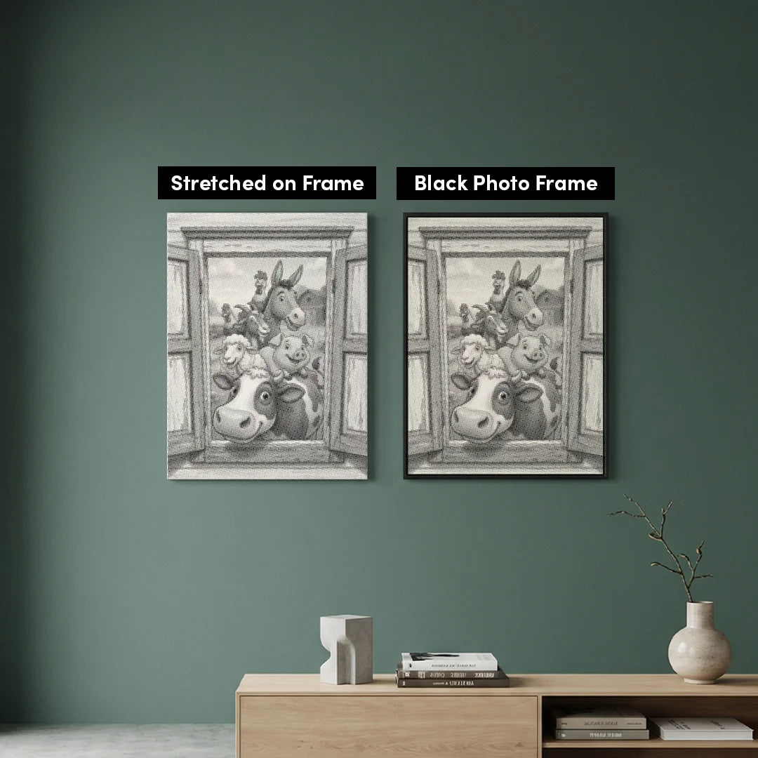 Kuriose Punktmalerei mit Nutztieren