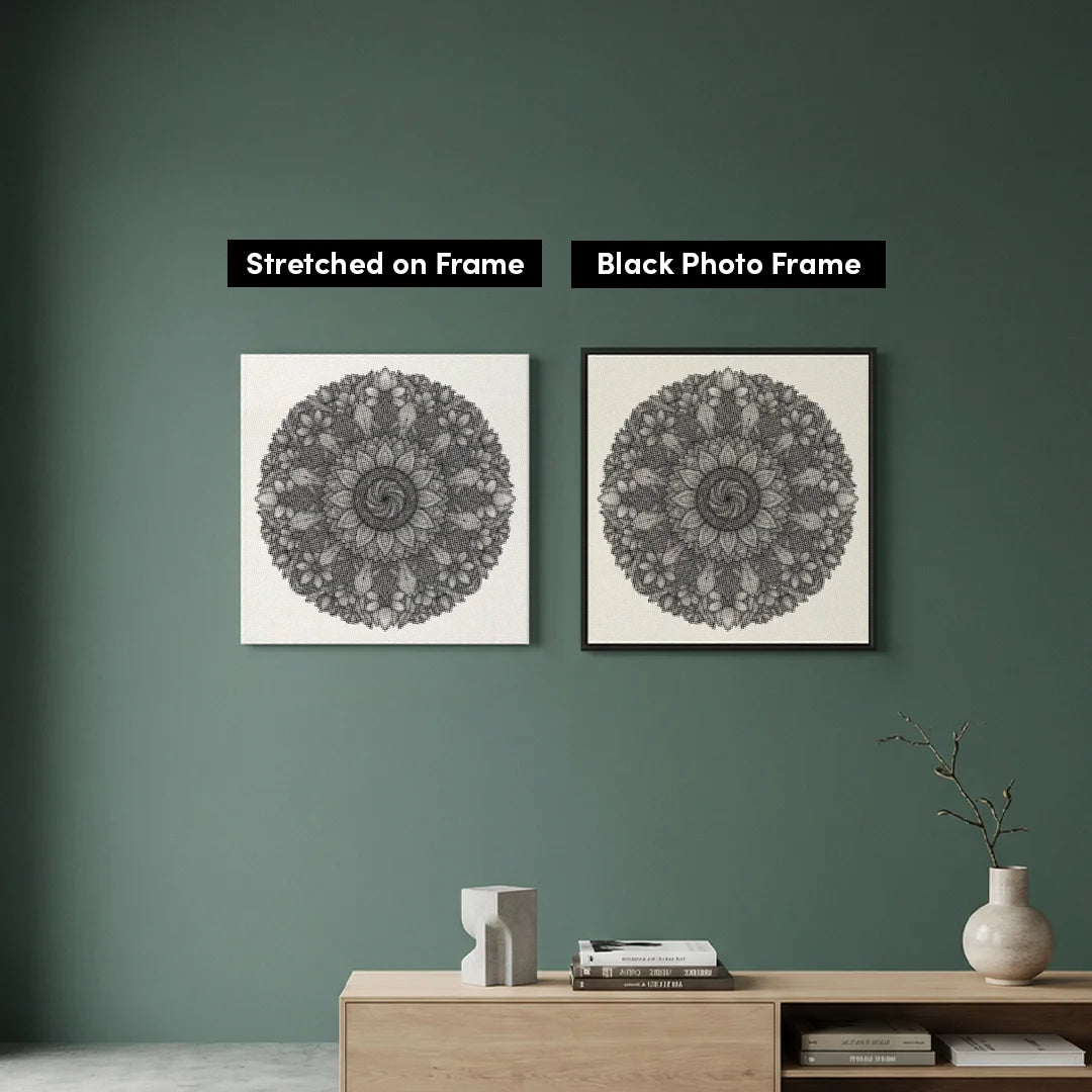 Mandala mit Blumen-Punktmalerei