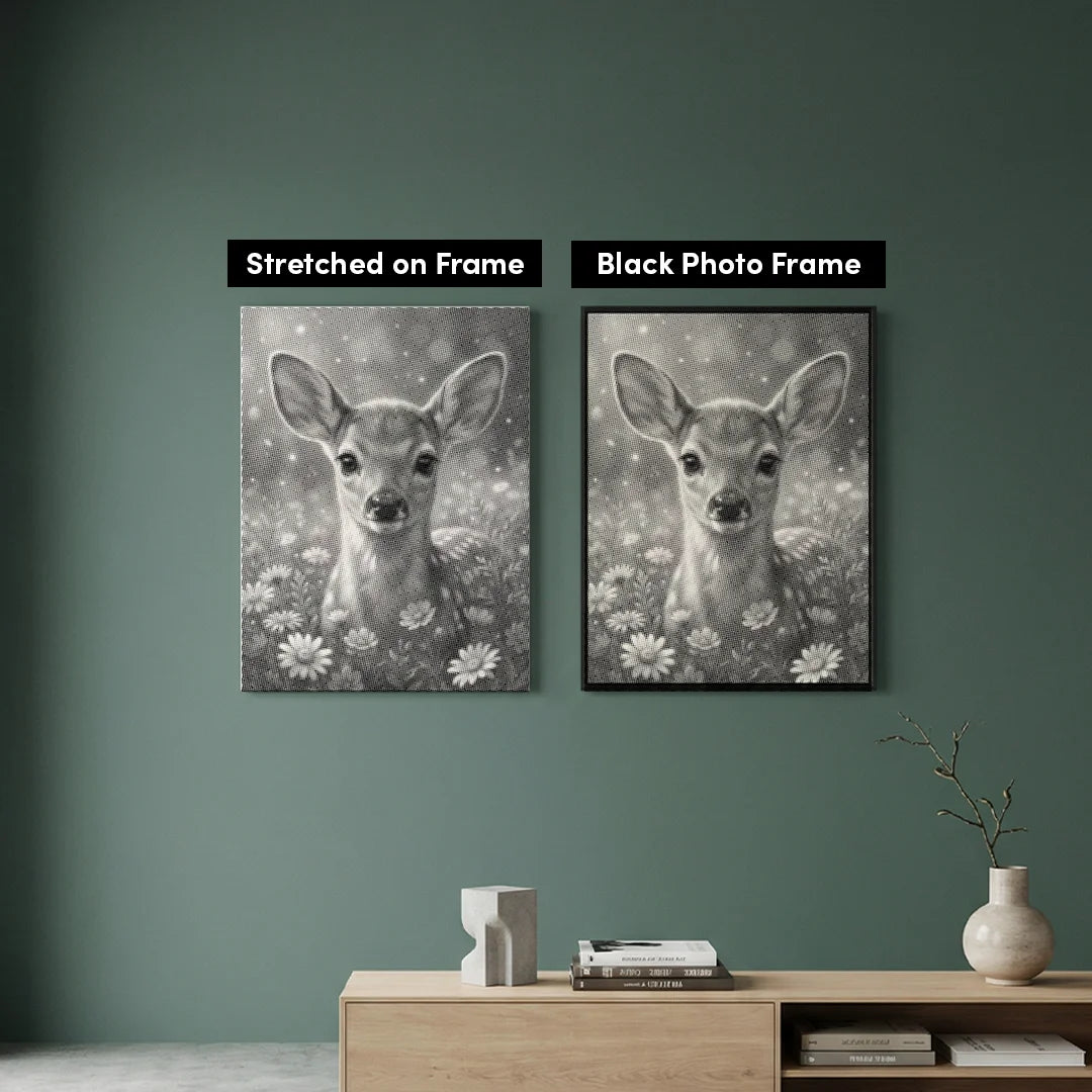 Hirsch mit Blumen-Punktmalerei