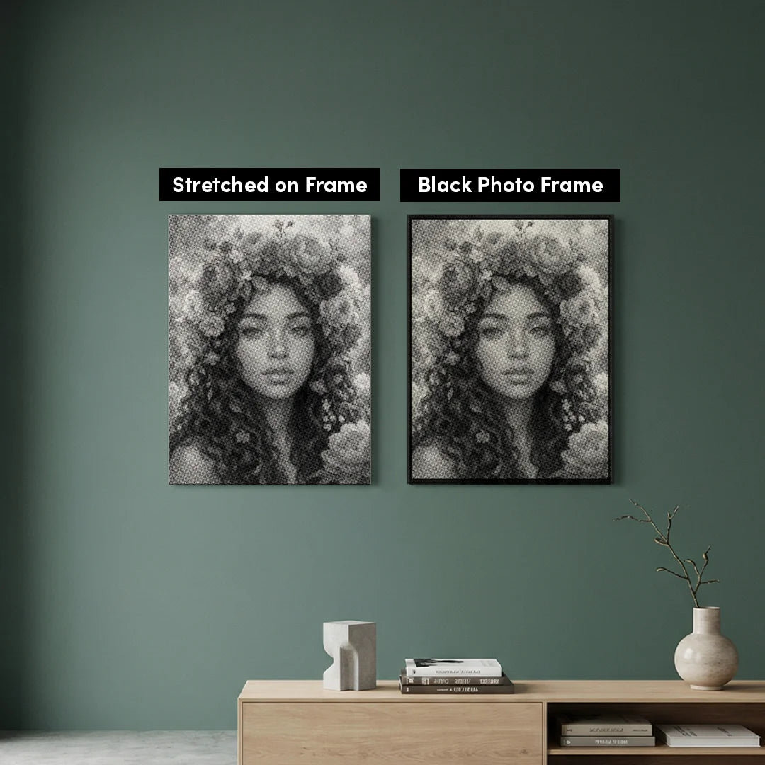 Frauen mit Blumen Punktmalerei