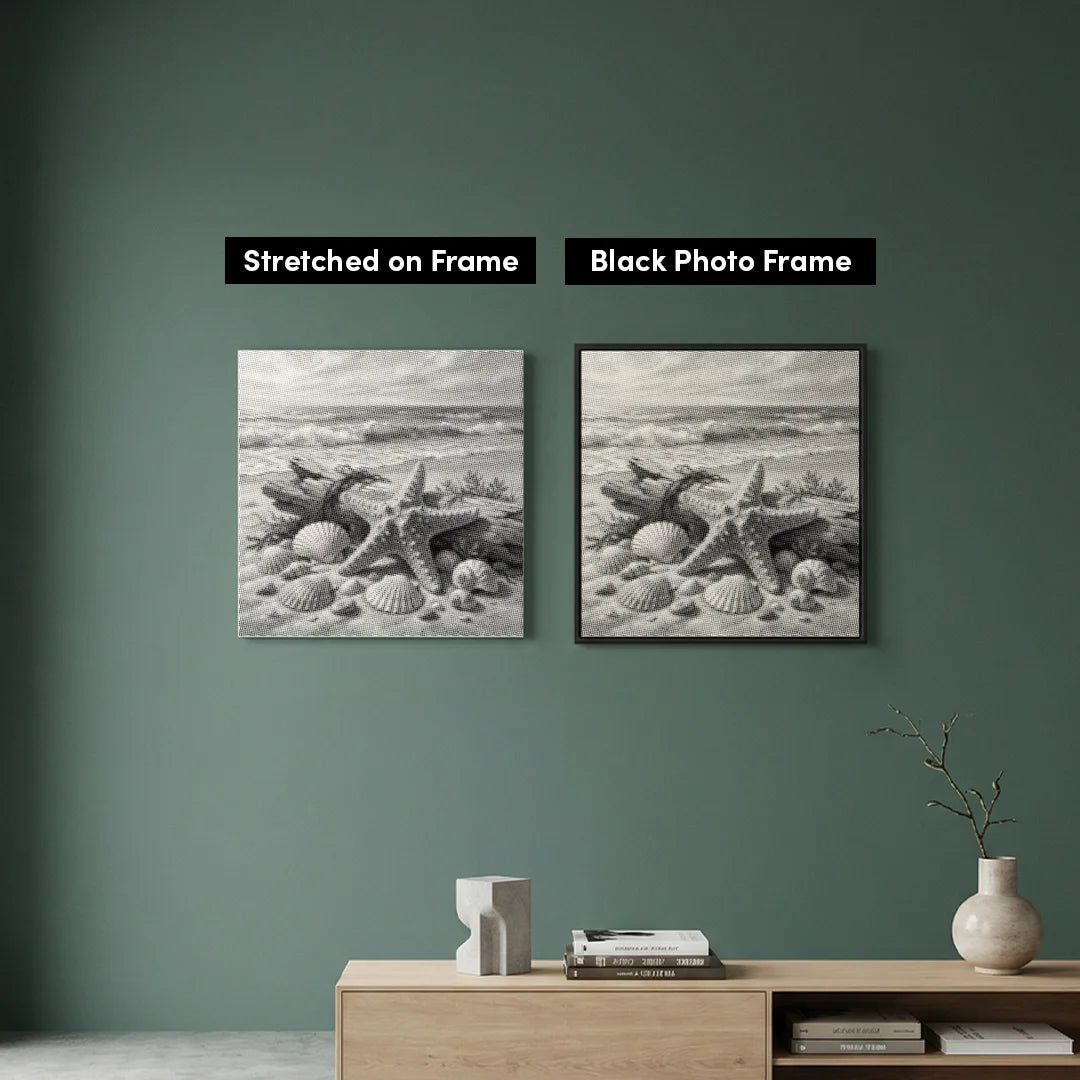 Muscheln am Strand Punktmalerei