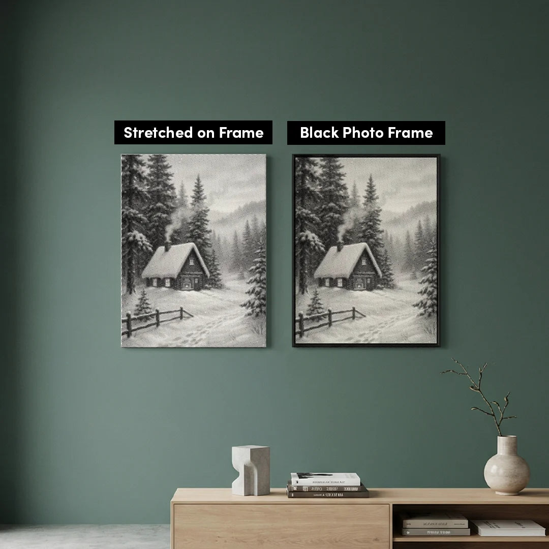 Gezellig Huis in het Sneeuwpuntschilderij