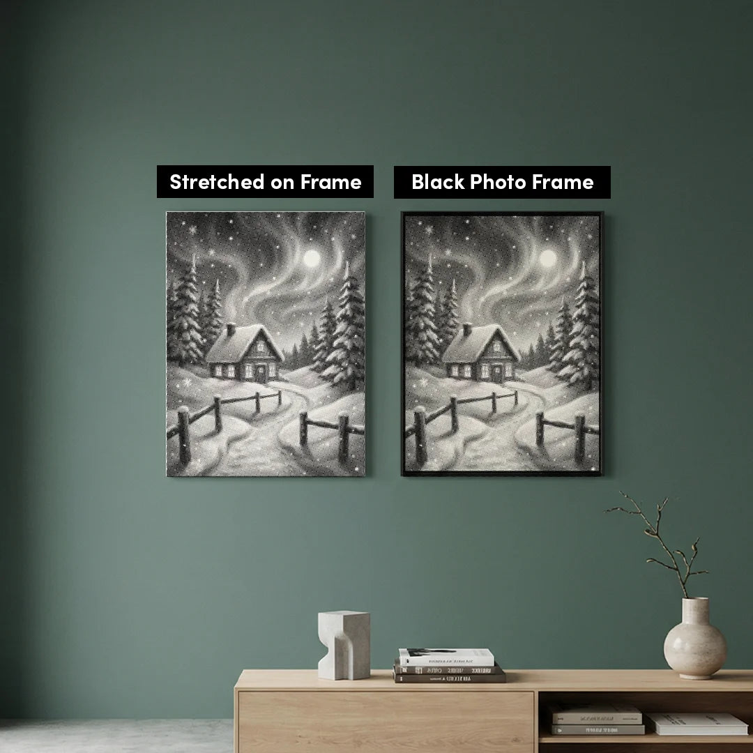 Winterlandschap Dot Painting
