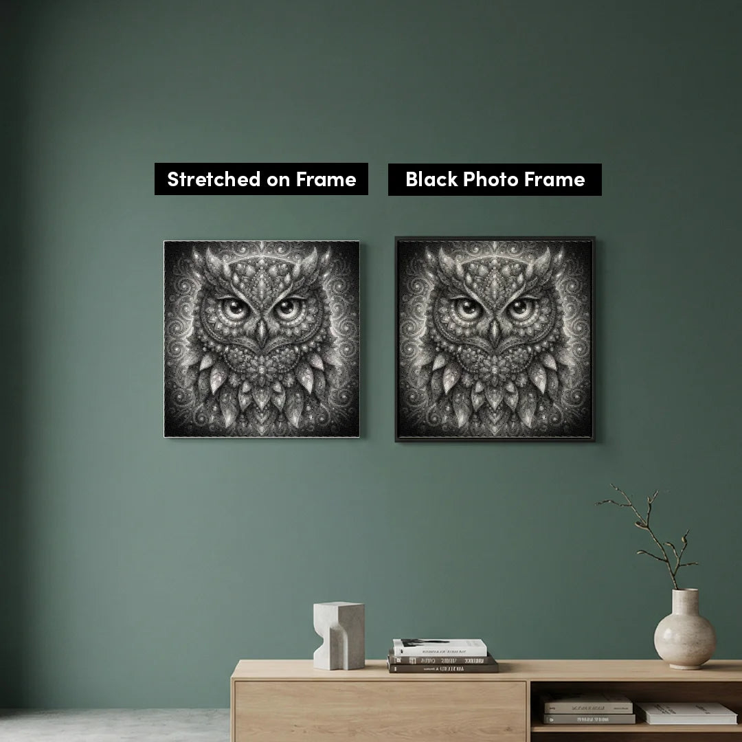 Eulen-Mandala-Punktmalerei