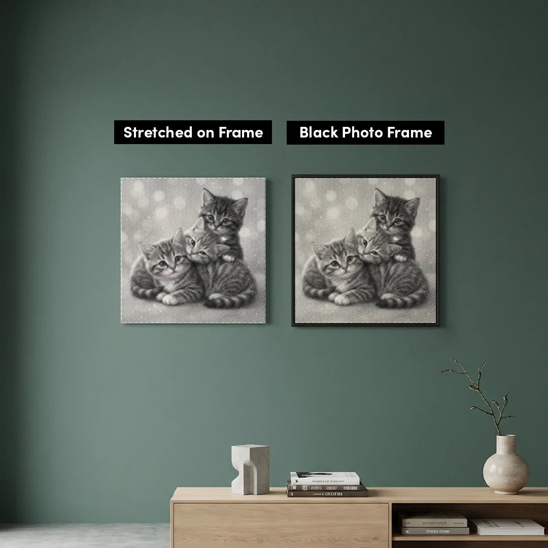 3 süße Kätzchen-Punktmalerei