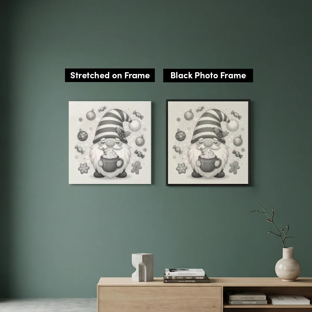 Gnom mit Kaffeepunktmalerei