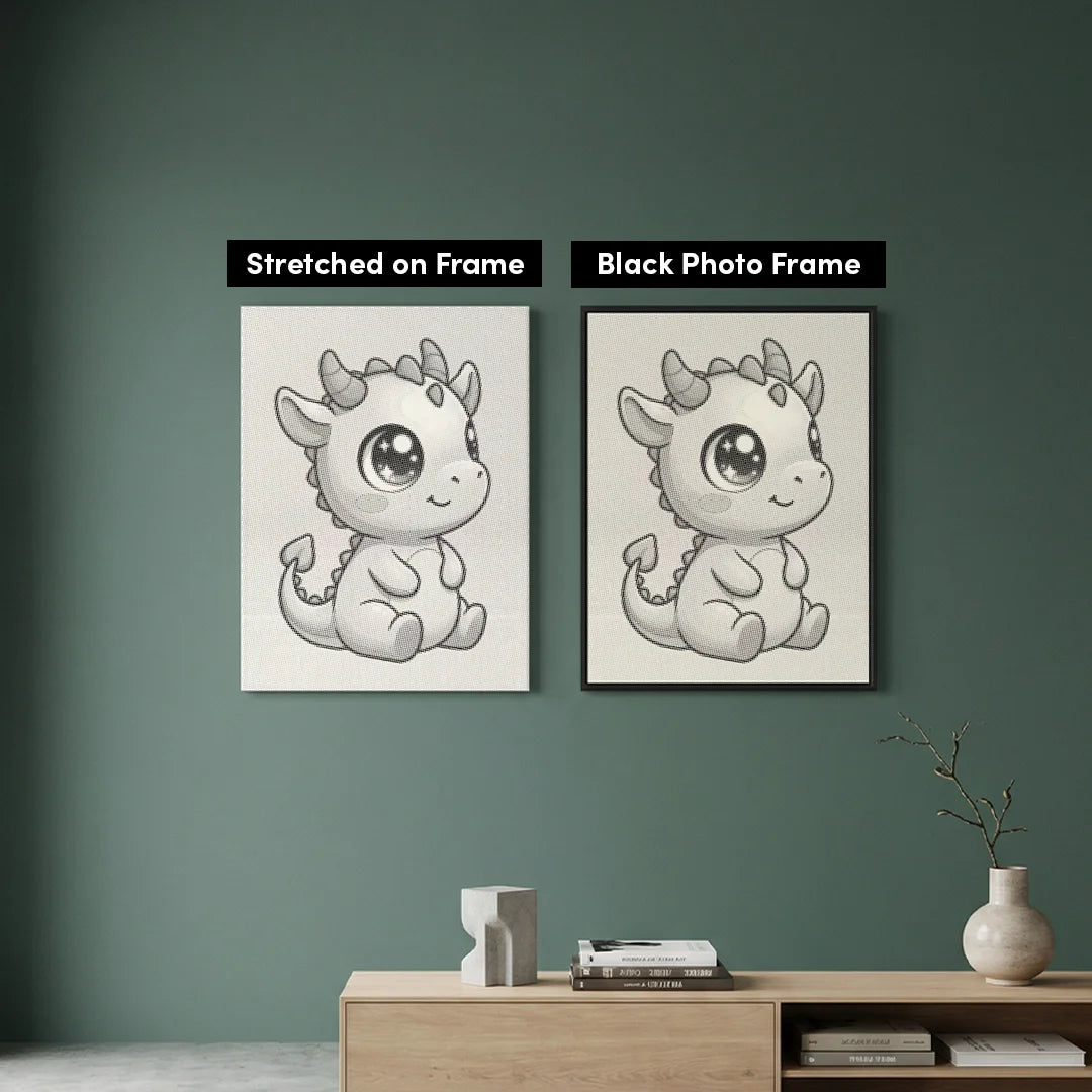 Baby draak stip schilderij