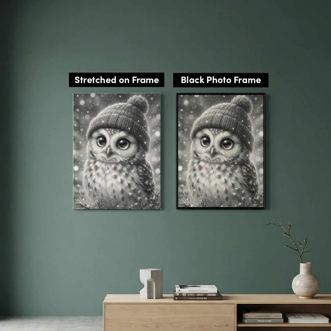 Kleine kerstuil Dot Painting