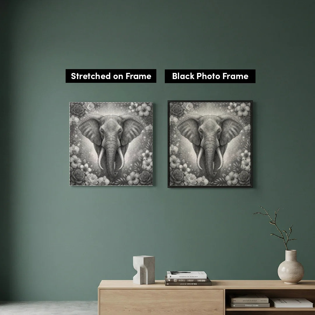 Elefant mit Blumen-Punktmalerei