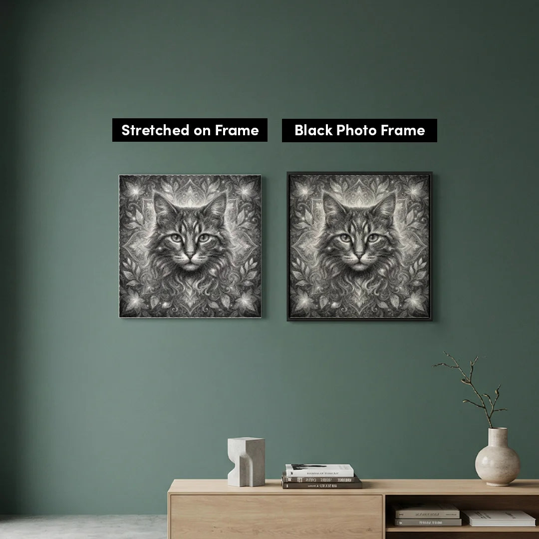 Katze mit Blumenpunktmalerei