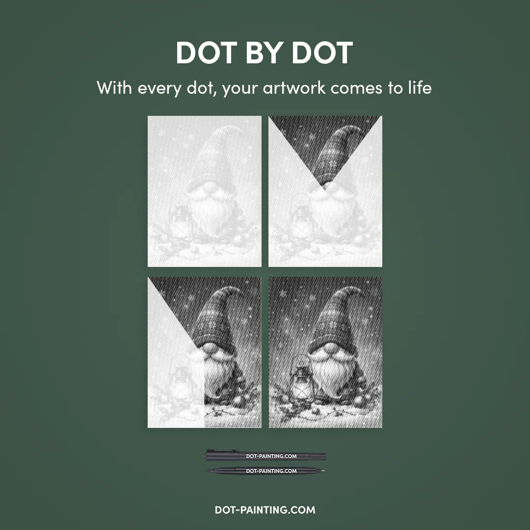 Weihnachtszwerg-Punktmalerei